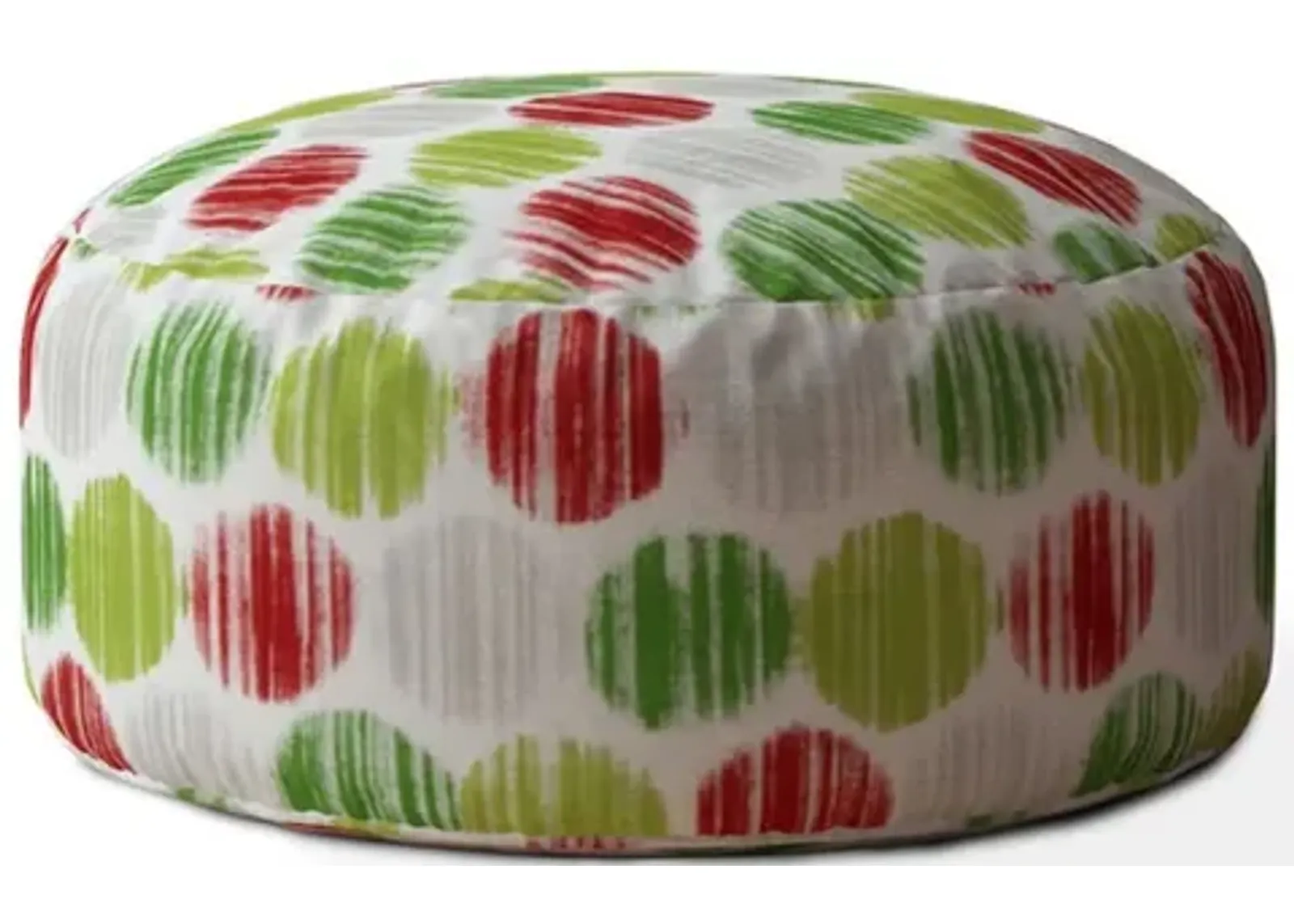 Cotton Round, Polka Dots Pouf Cover - Red / White