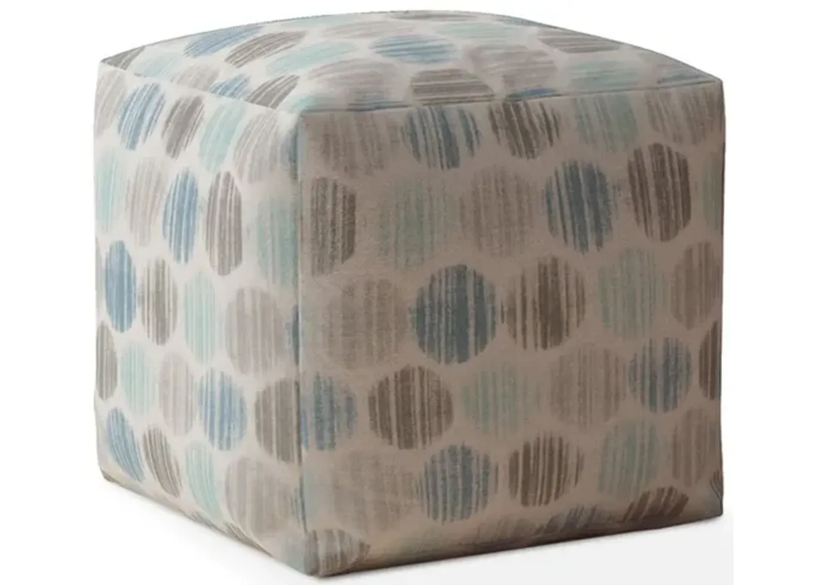 Cotton Polka Dots Pouf Cover - Blue