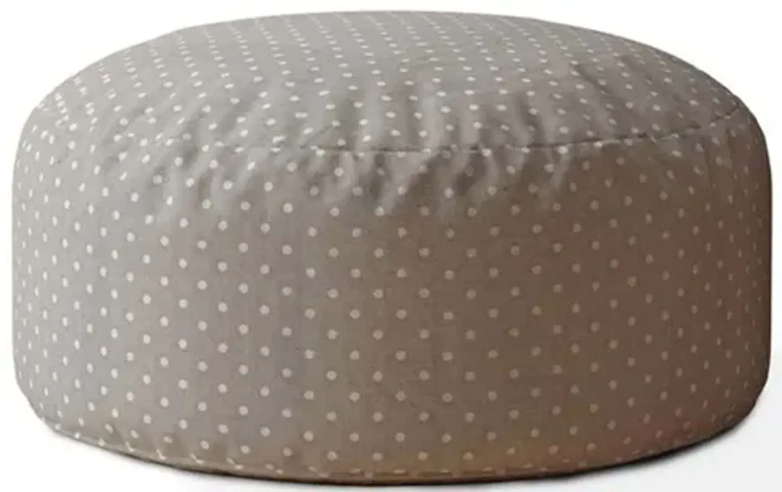 Cotton Round Polka Dots Pouf Cover - Gray