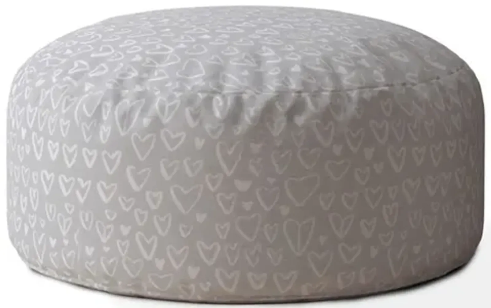 Cotton Round, Abstract Pouf Cover - Gray