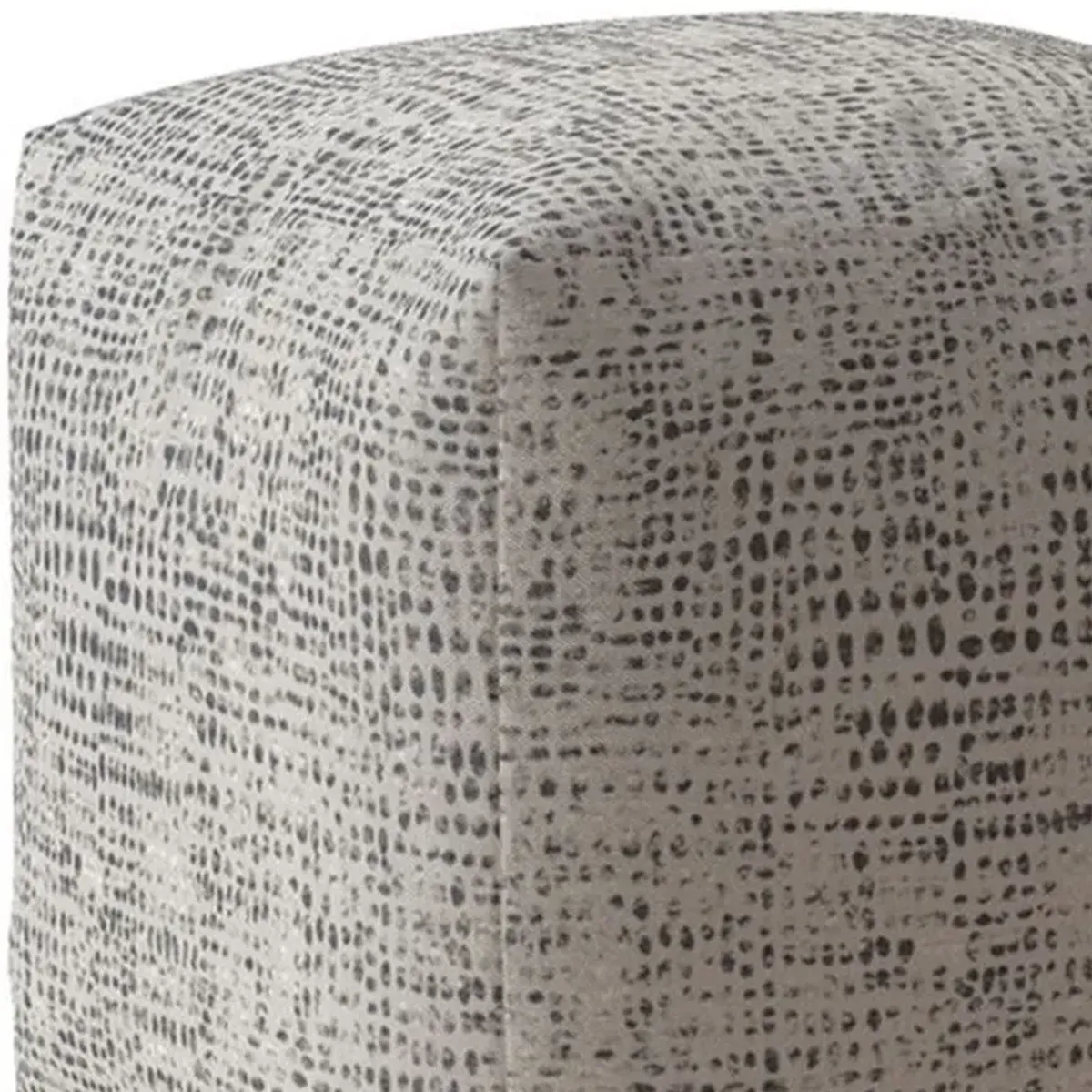 Canvas Abstract Pouf Cover - Black / Gray