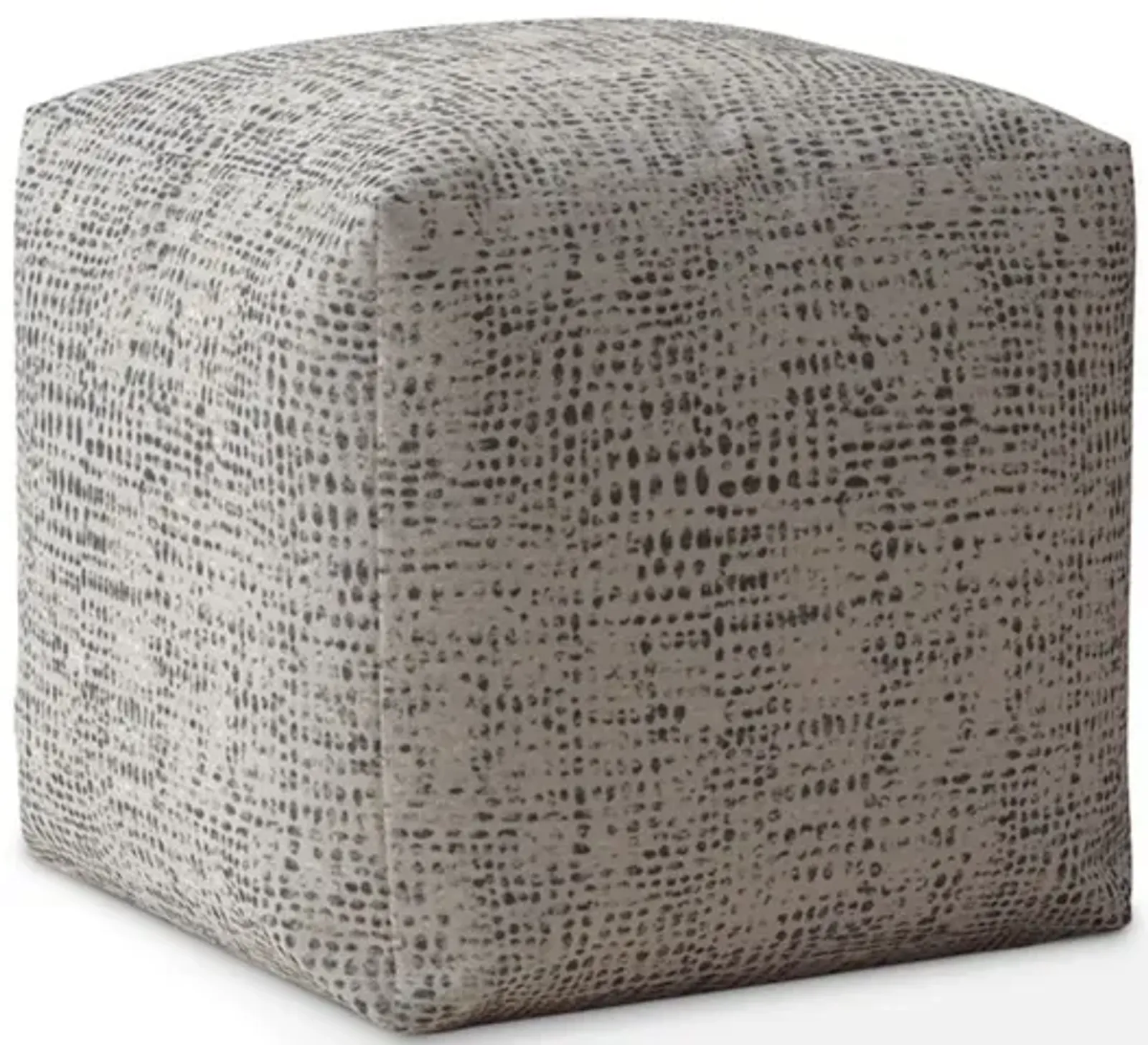 Canvas Abstract Pouf Cover - Black / Gray