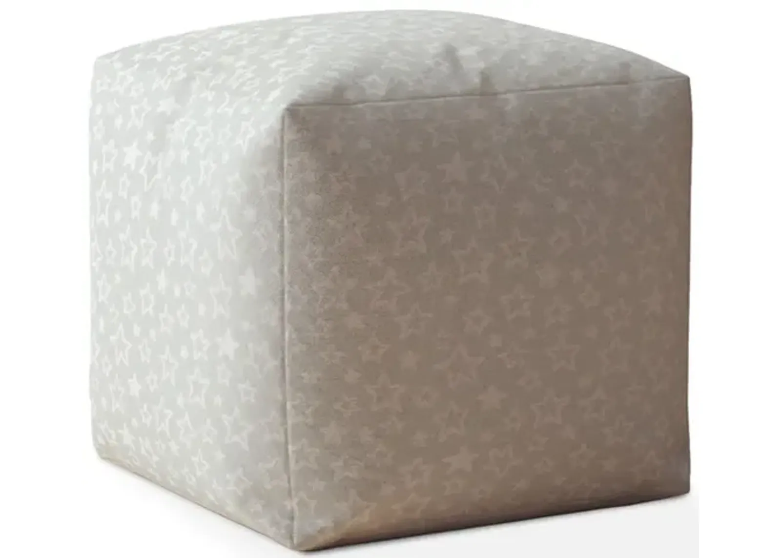 Cotton Abstract Pouf Cover - Gray