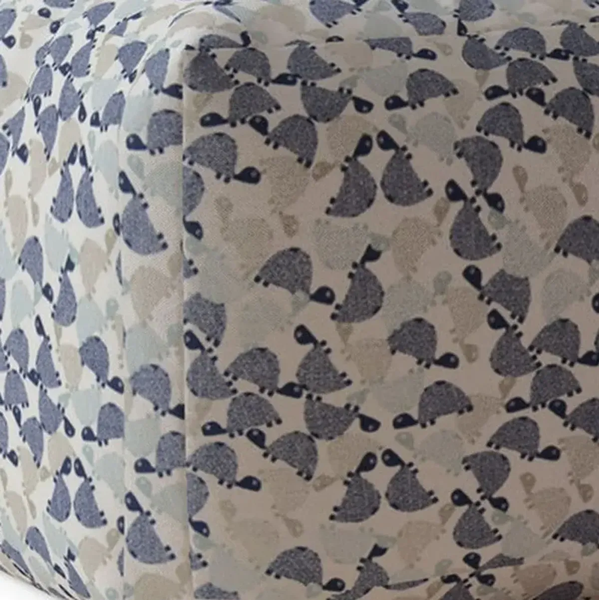 Cotton Turtle Pouf Ottoman - Beige