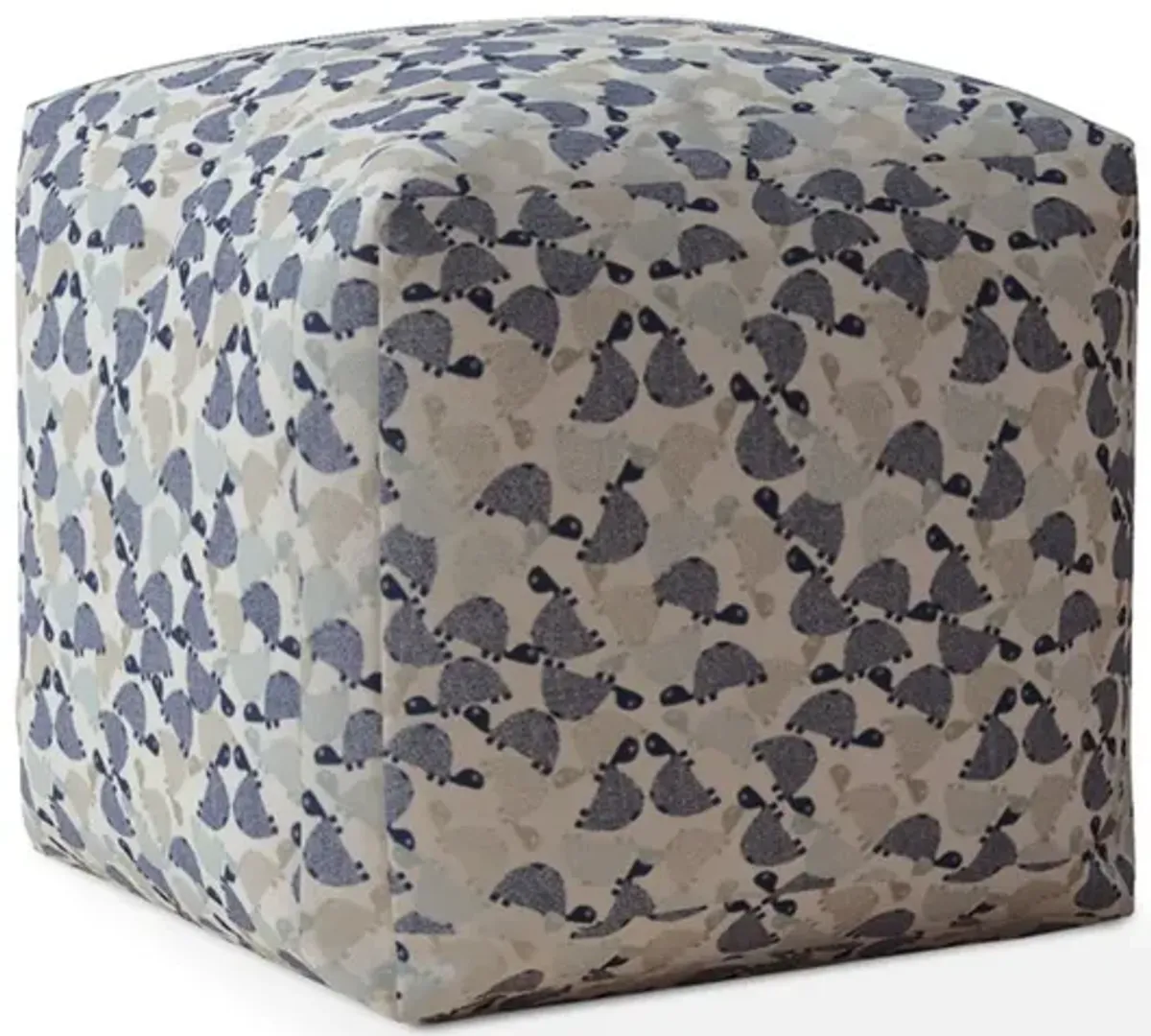 Cotton Turtle Pouf Ottoman - Beige