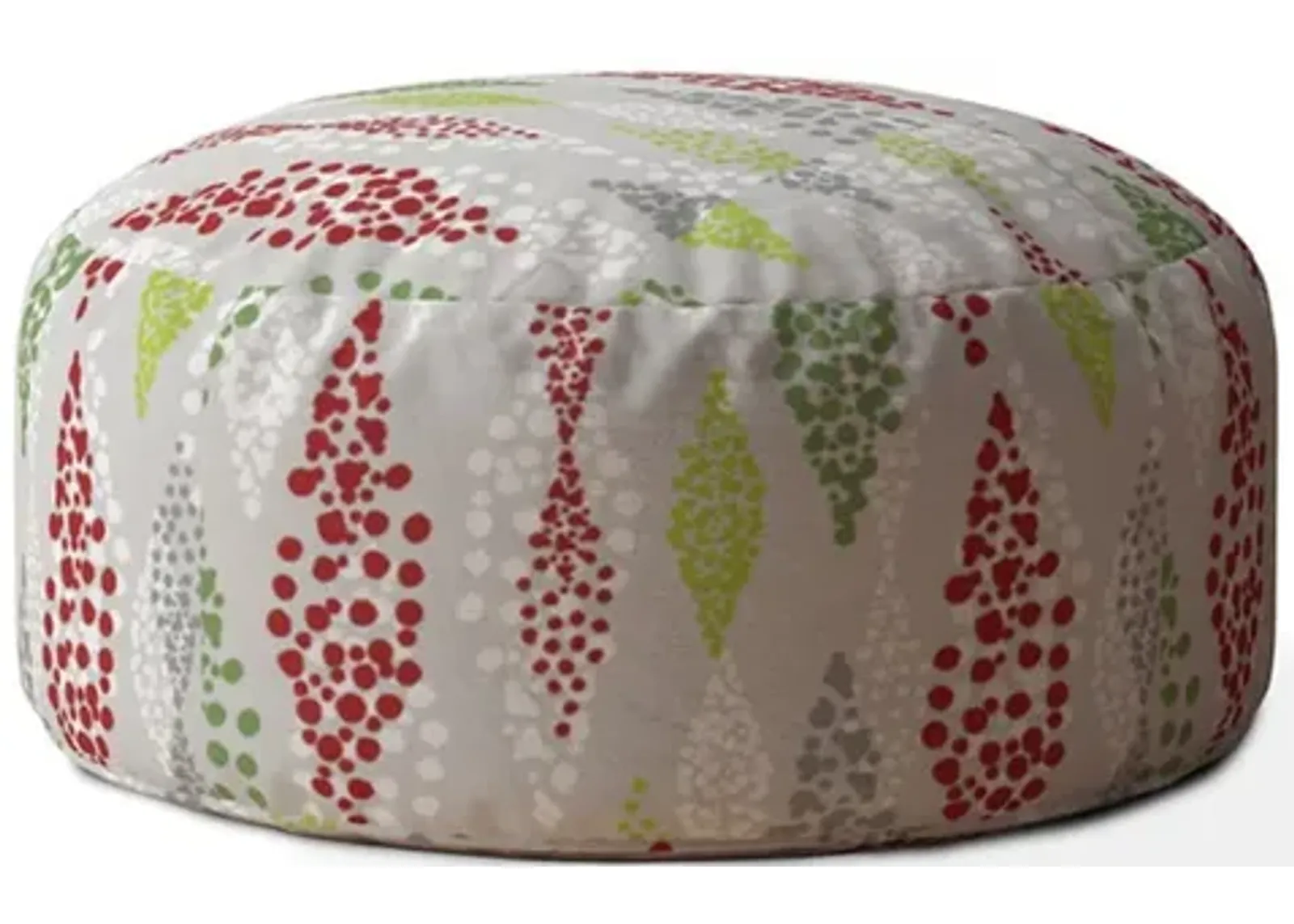 Cotton Round, Polka Dots Pouf Cover - Green