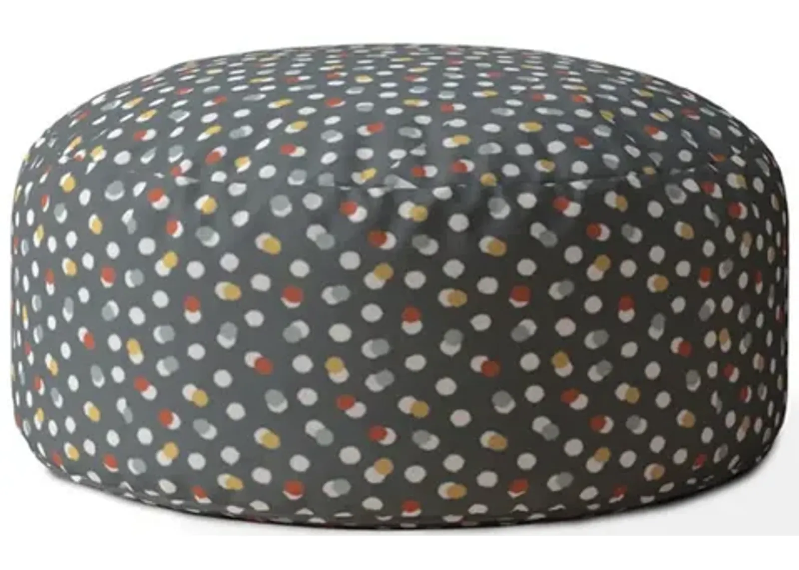 Cotton Round Polka Dots Pouf Cover - Blue