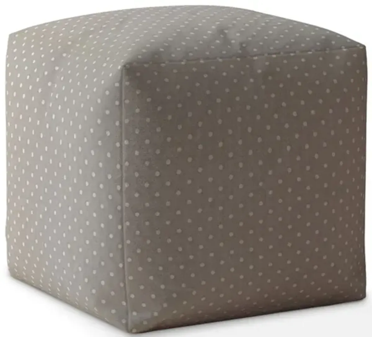 Cotton Polka Dots Pouf Cover - Gray