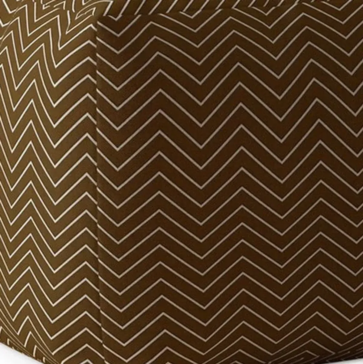 Cotton Chevron Pouf Cover - Brown