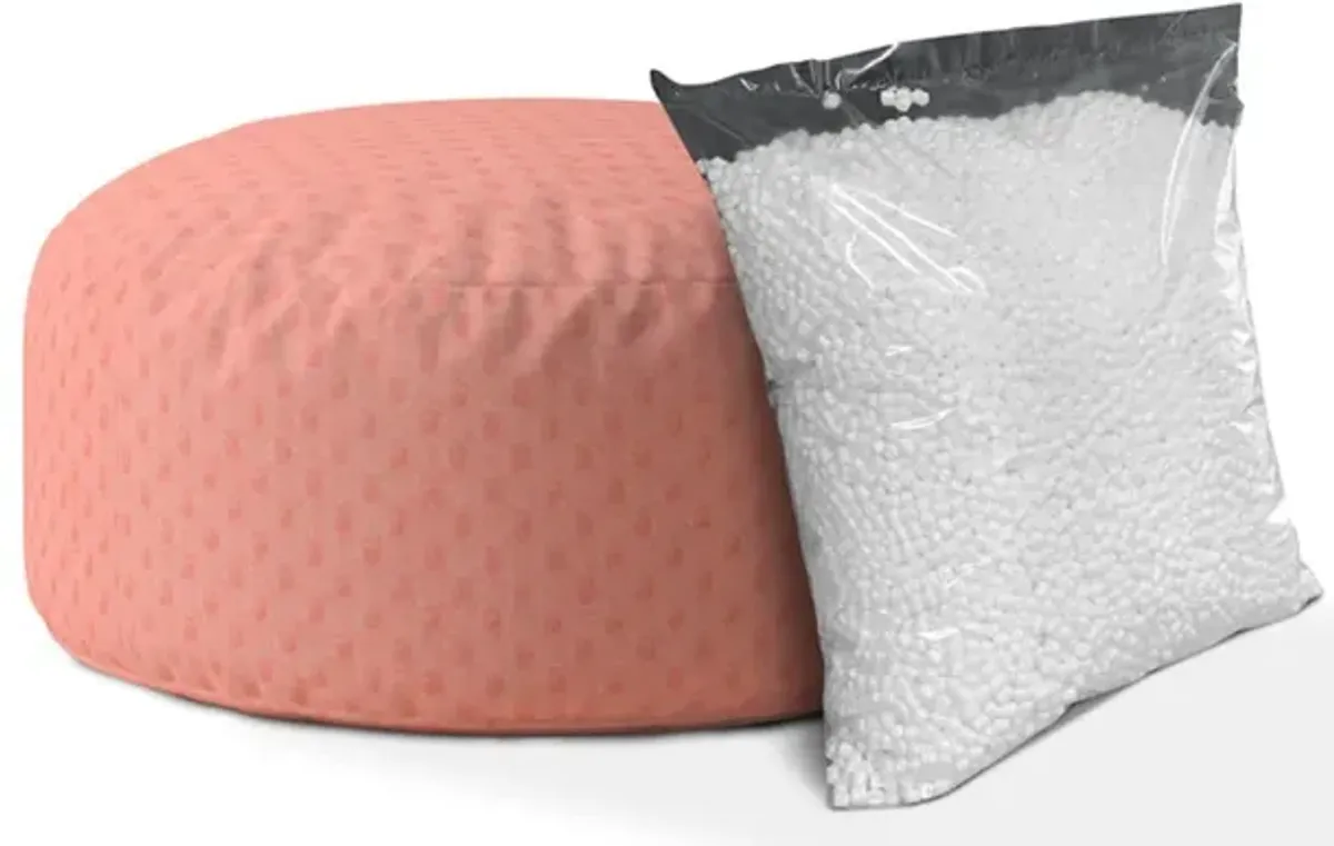 Polyester Round Pouf Cover - Pink