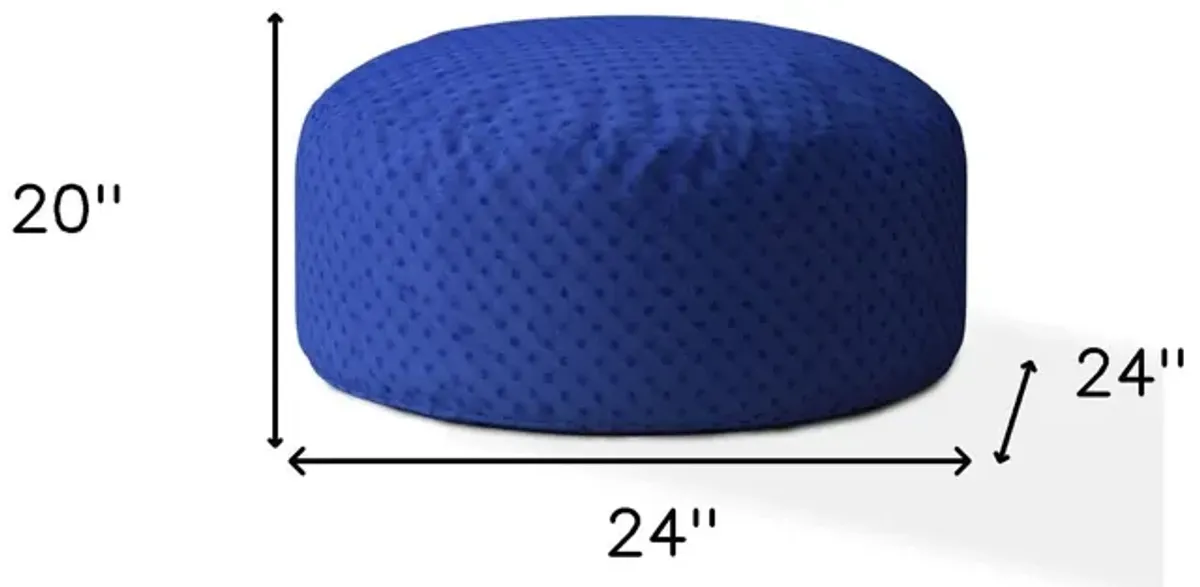 Polyester Round Pouf Cover - Blue