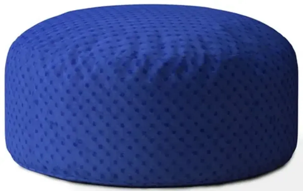 Polyester Round Pouf Cover - Blue