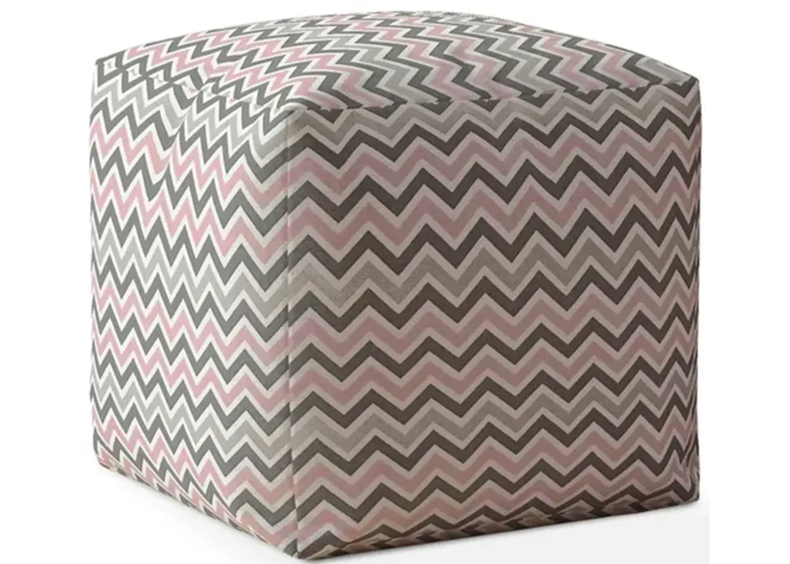 Twill Chevron Pouf Cover - Gray