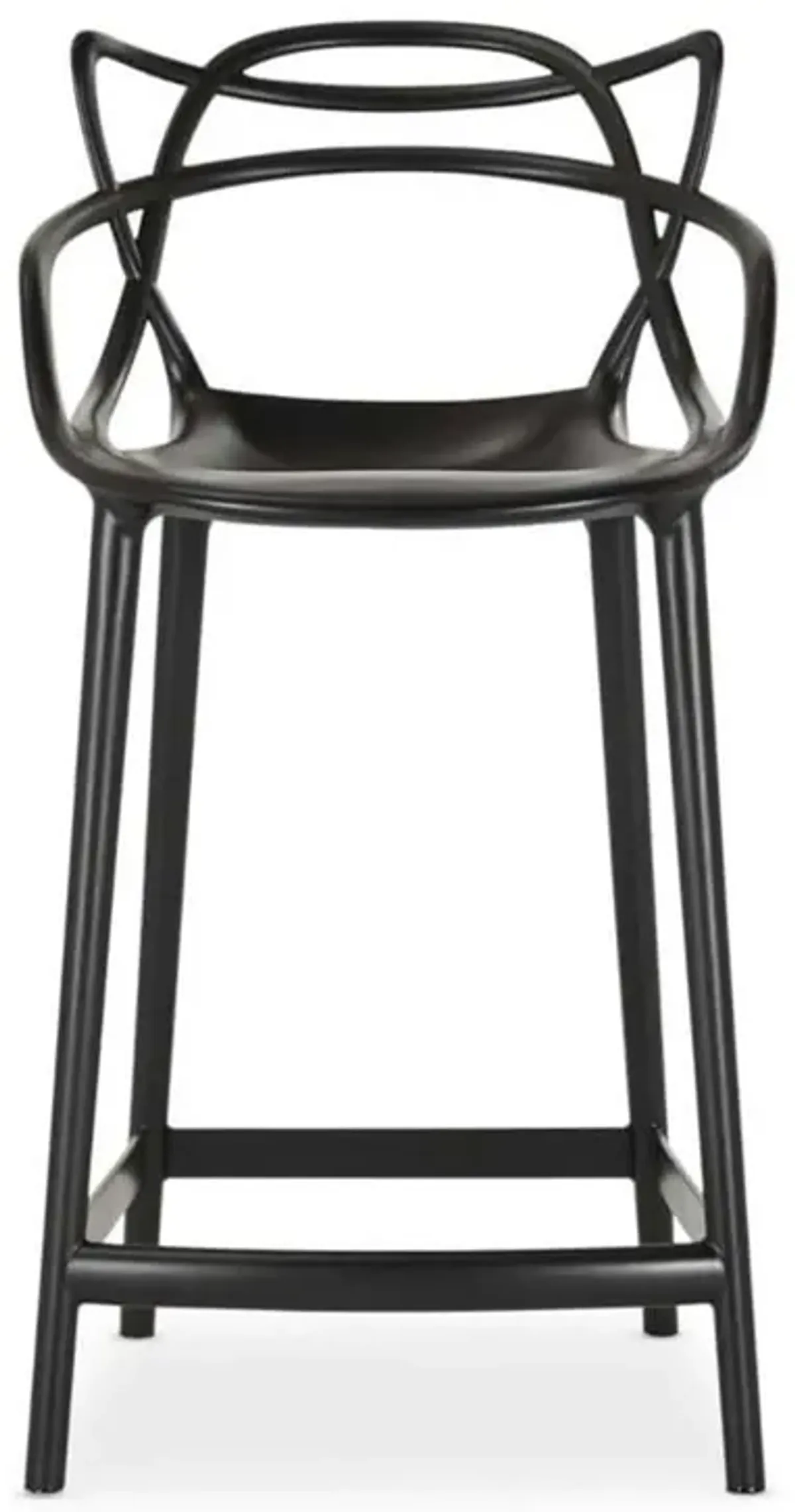 Abstract Mod Low Back Bar Height Chair With Footrest 43" - Black