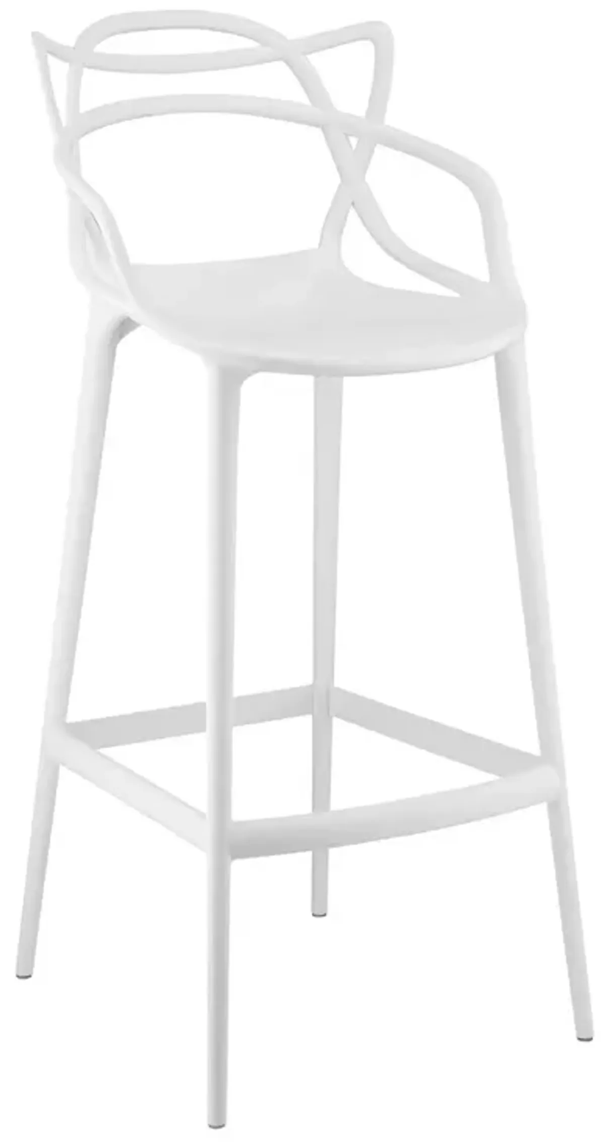 Abstract Mod Low Back Bar Height Chair With Footrest 43" - White