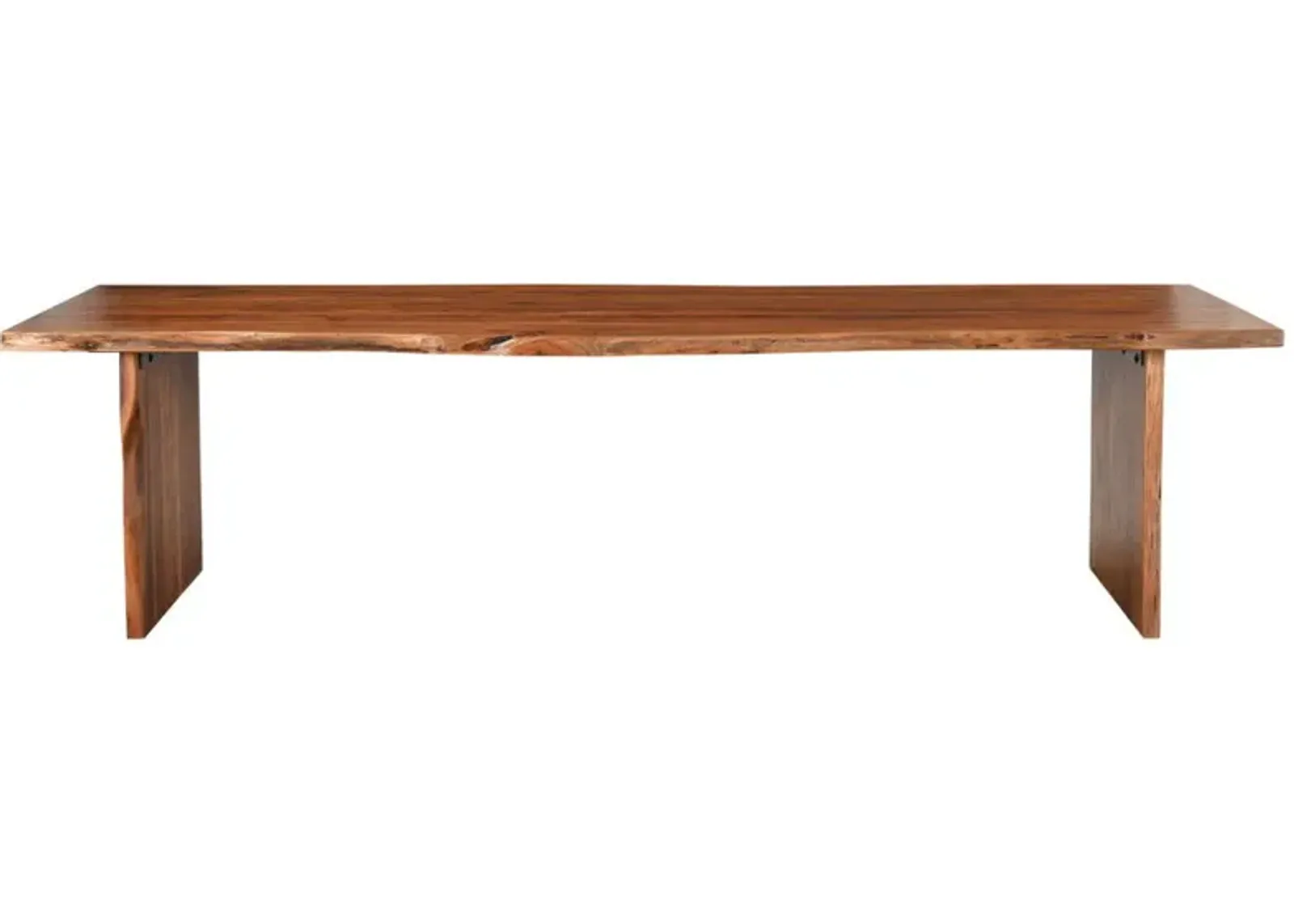 Live Edge Solid Wood Dining Bench - Brown