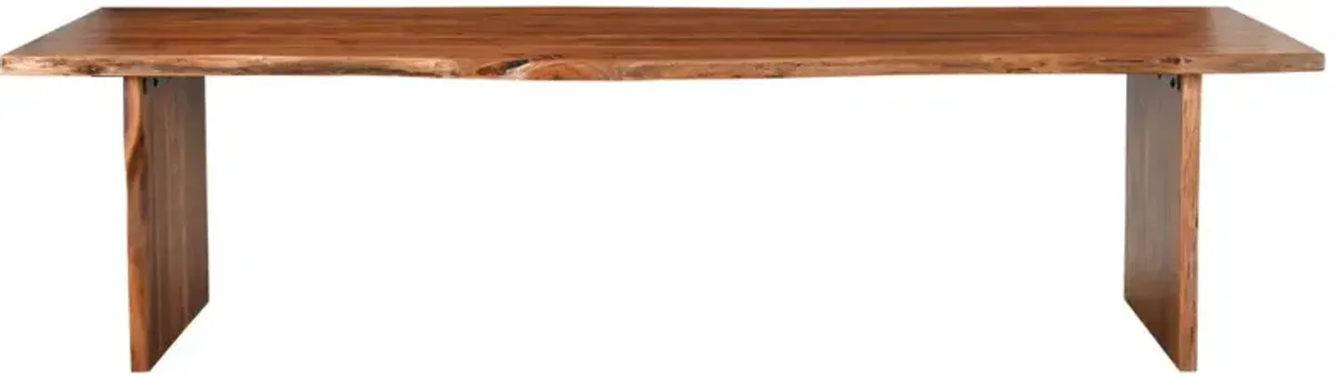 Live Edge Solid Wood Dining Bench - Brown