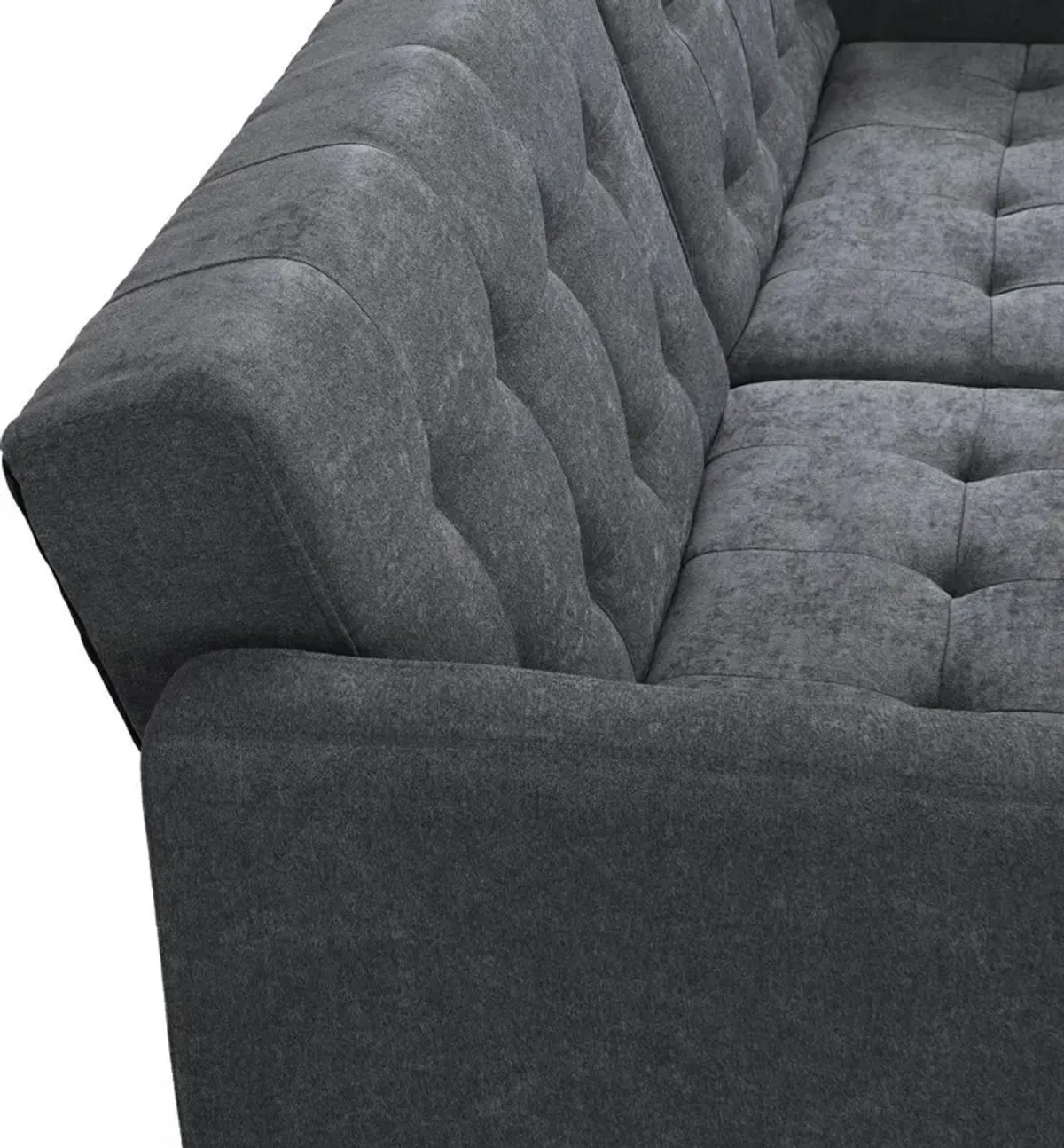 Linen Sleeper Sofa With Silver Legs - Dark Gray