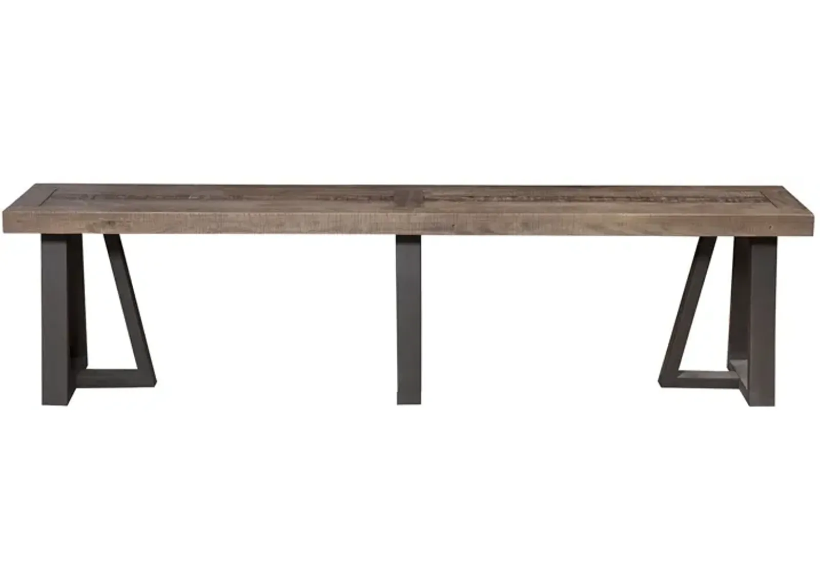 Distressed Solid Wood Dining Bench - Natural / Black