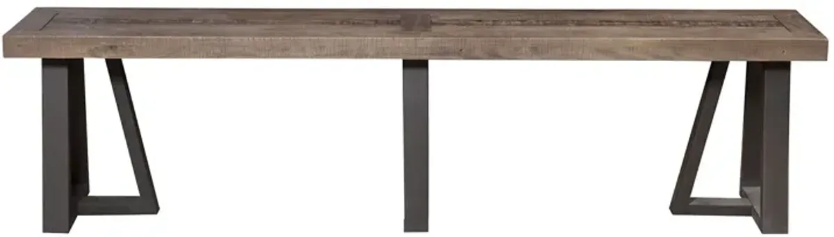 Distressed Solid Wood Dining Bench - Natural / Black