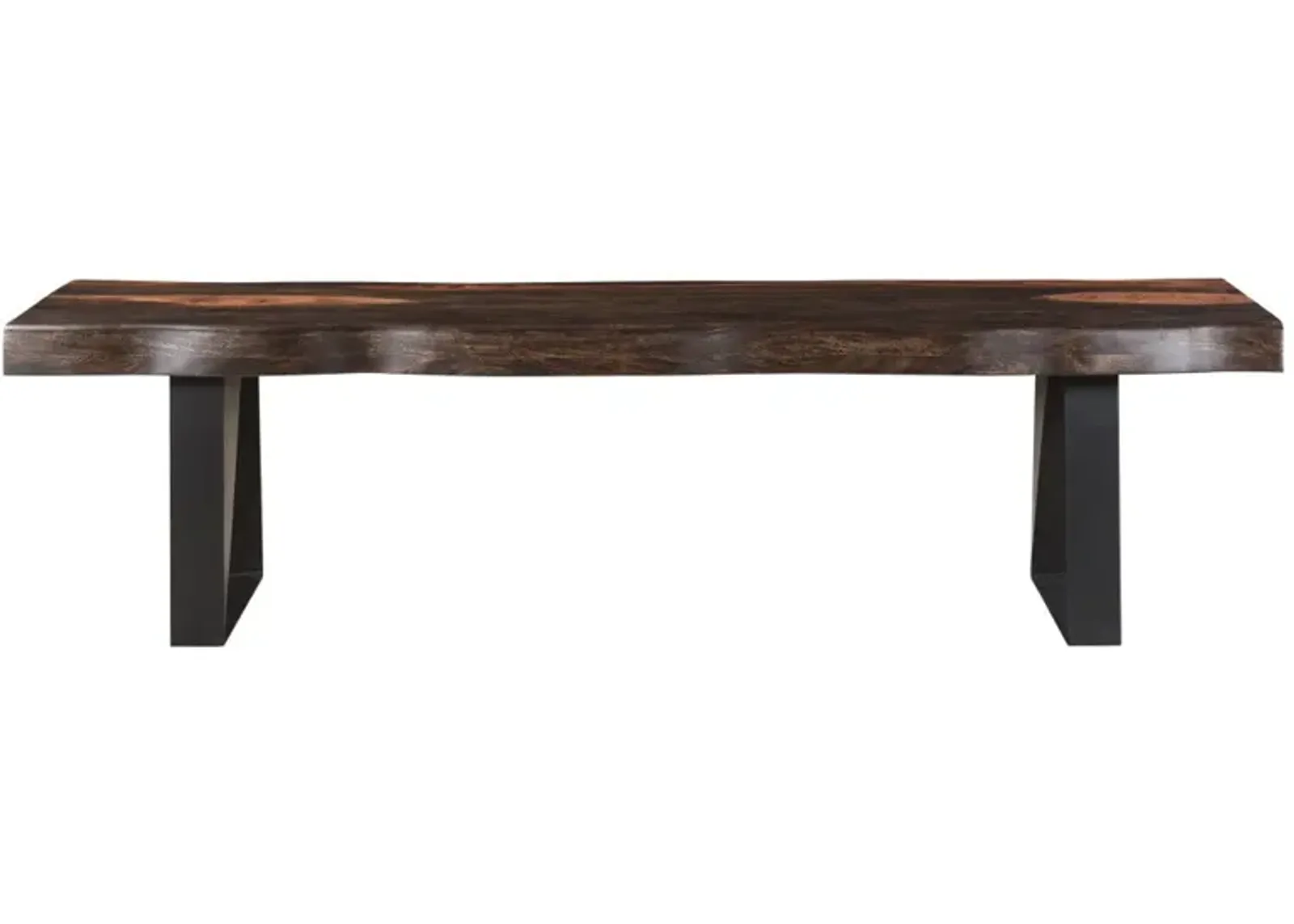 Solid Wood Dining Bench - Dark Brown / Black