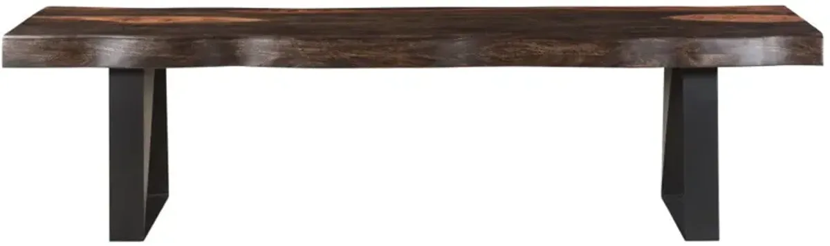 Solid Wood Dining Bench - Dark Brown / Black