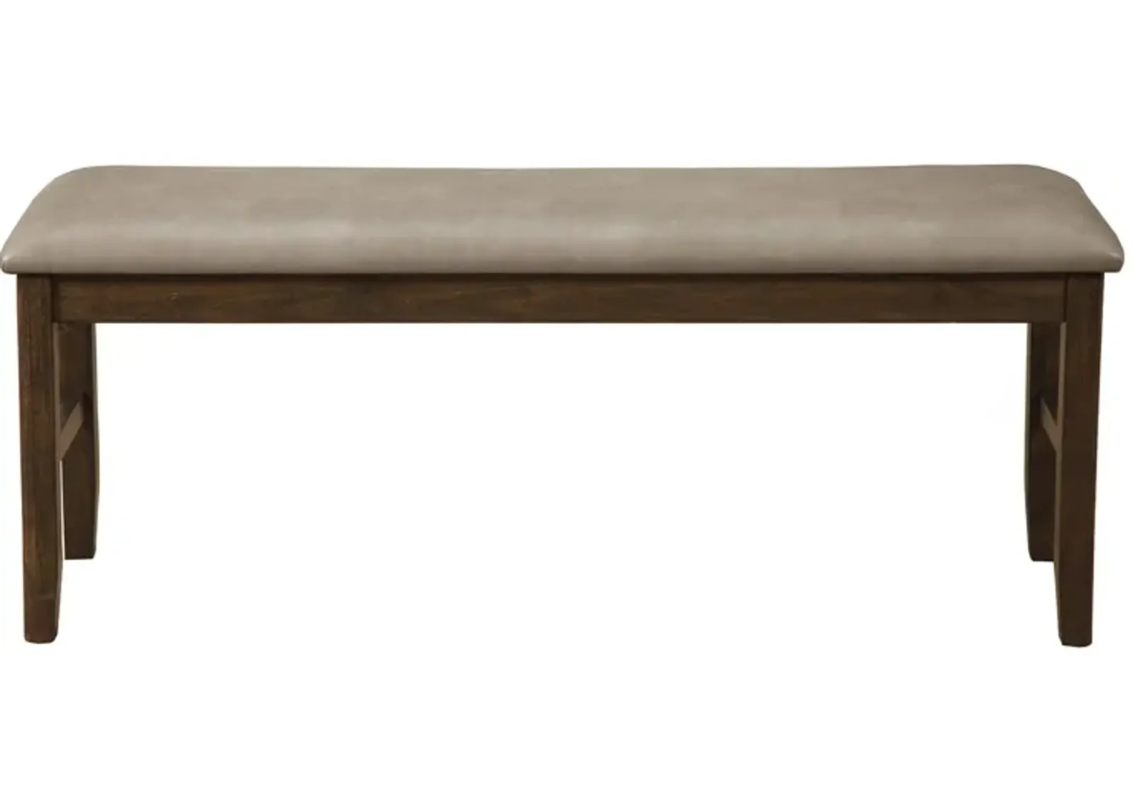 Faux Leather Distressed Upholstery Dining Bench - Tan / Dark Brown