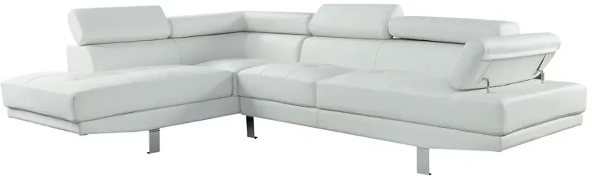 Polyurethane L Shaped Two Piece Sofa And Chaise - Cream