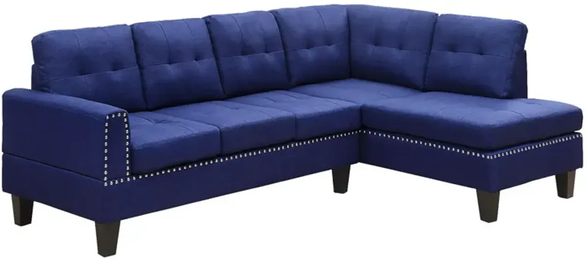 Linen L Shaped Two Piece Corner Sectional - Blue