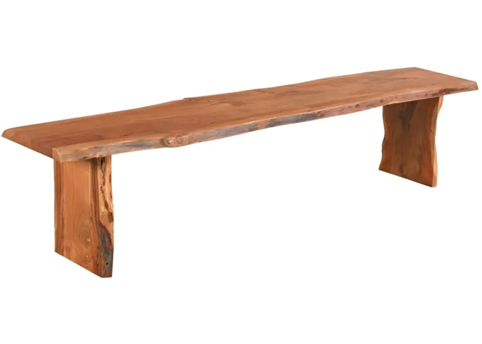 Solid Wood Live Edge Dining Bench - Brown