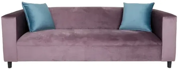Velvet Sofa And Toss Pillows With Black Legs - Lavender