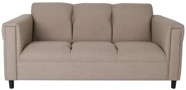 Polyester Sofa With Black Legs - Beige