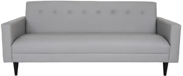 Faux Leather Sofa With Black Legs - Gray