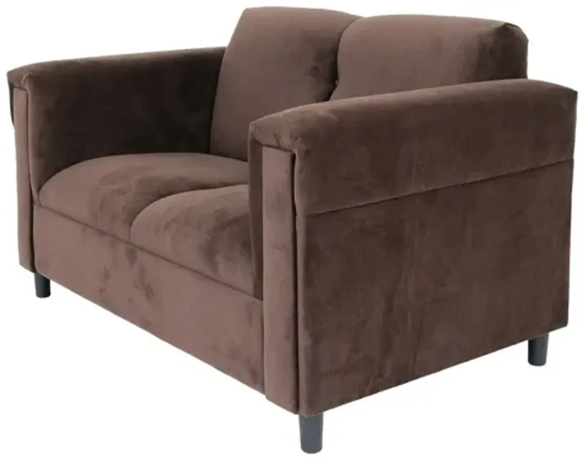 Microsuede Loveseat - Dark Brown / Black