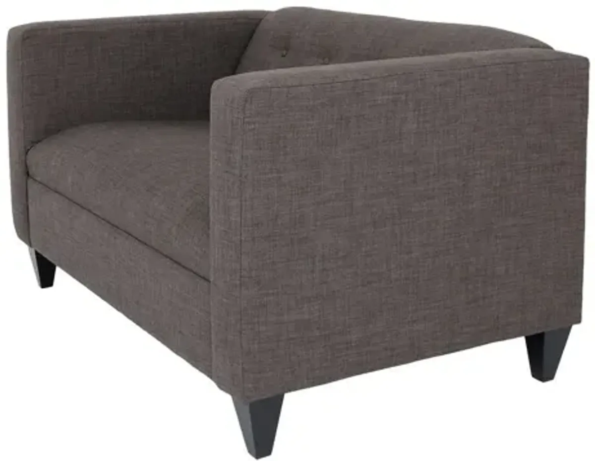 Loveseat - Charcoal / Dark Brown