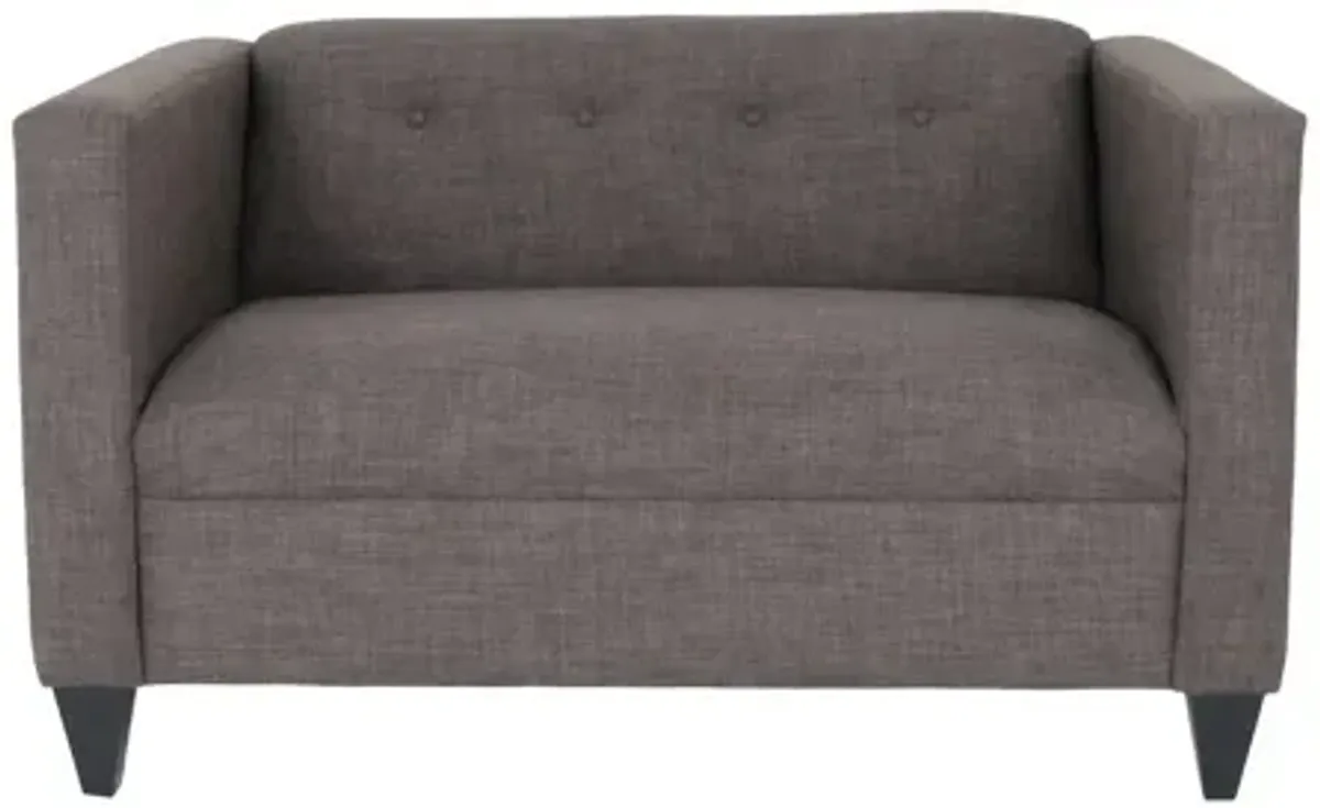 Loveseat - Charcoal / Dark Brown