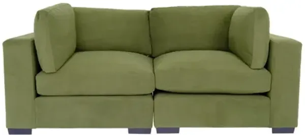 Brown Loveseat - Forest Green / Dark