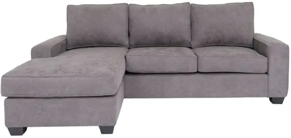 Polyester Blend L Shaped Stationary Two Piece Corner Sectional - Gray