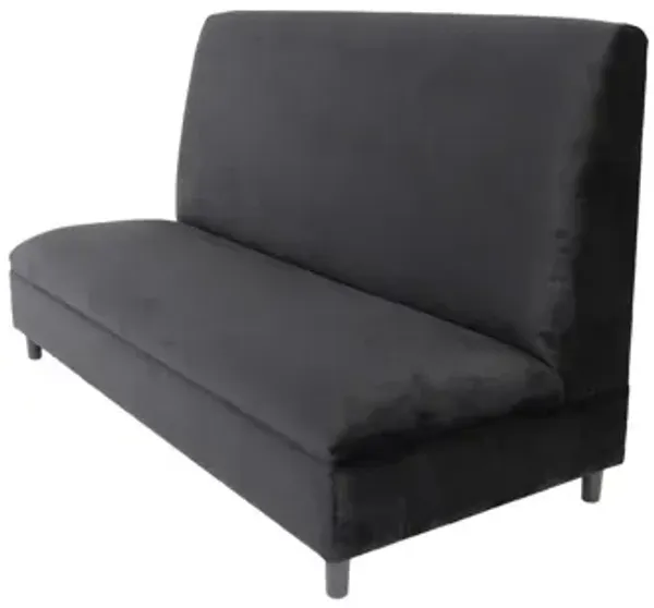 Velvet Loveseat - Black / Silver