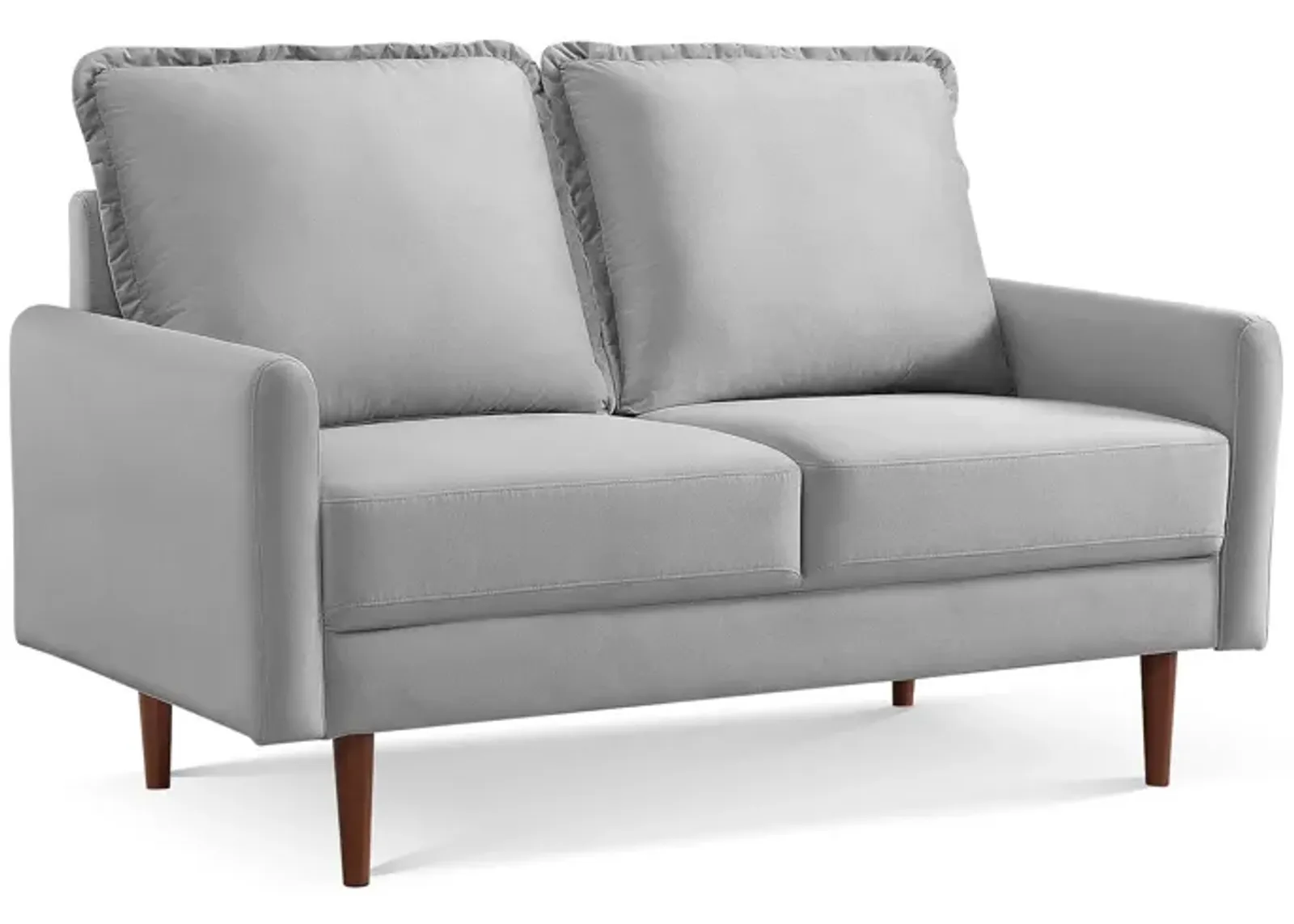 Loveseat Velvet - Gray / Dark Brown