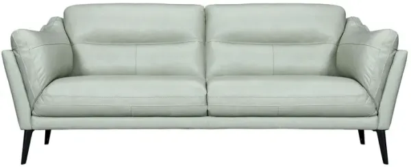Leather Sofa With Black Legs - Mint Green