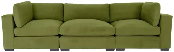 Polyester Sofa With Black Legs - Moss Green