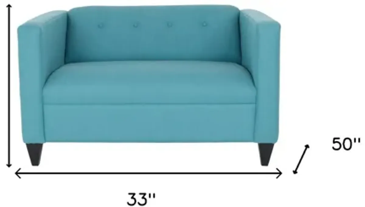 Brown Loveseat - Teal Blue / Dark