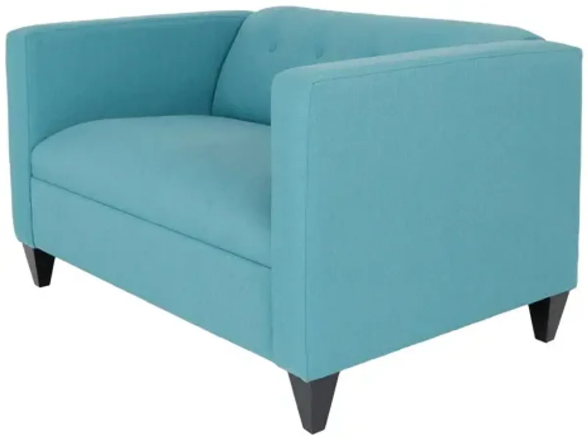 Brown Loveseat - Teal Blue / Dark