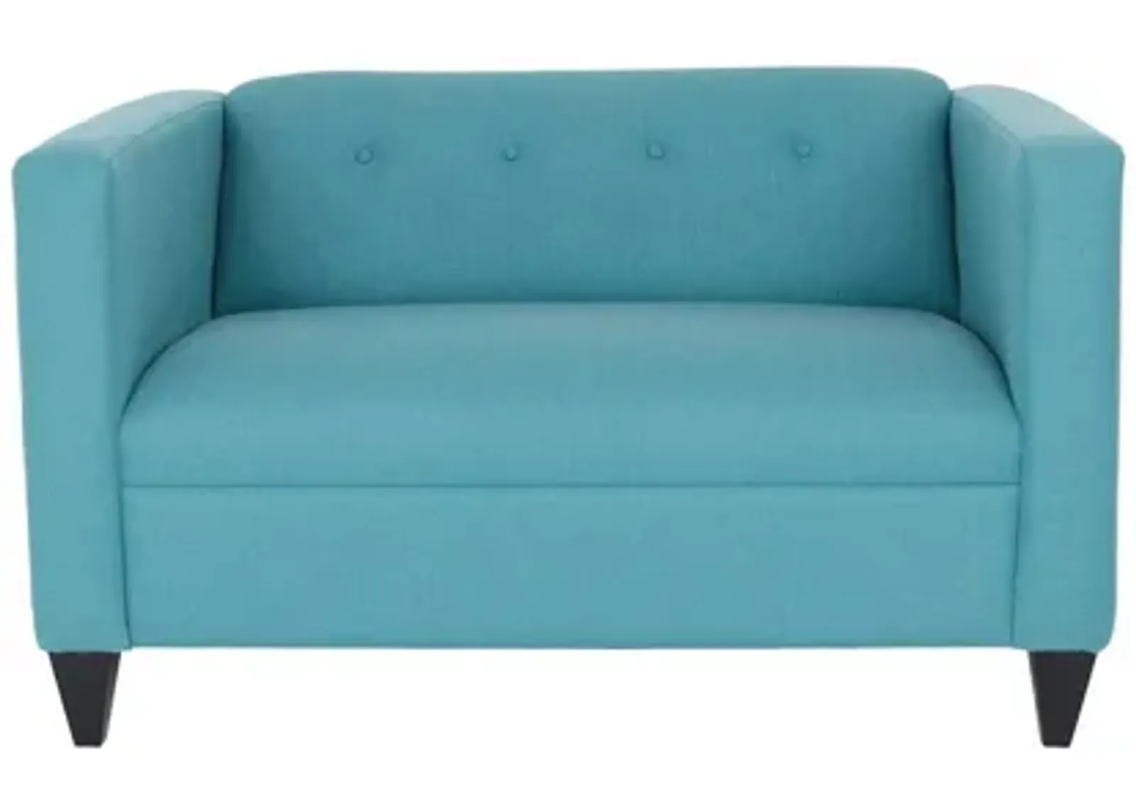 Brown Loveseat - Teal Blue / Dark