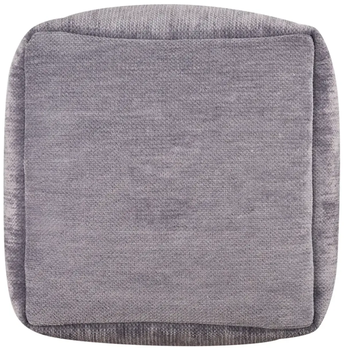 Chenille Cube Pouf Ottoman - Gray