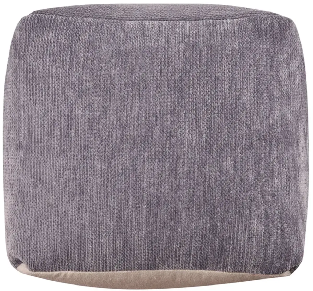 Chenille Cube Pouf Ottoman - Gray