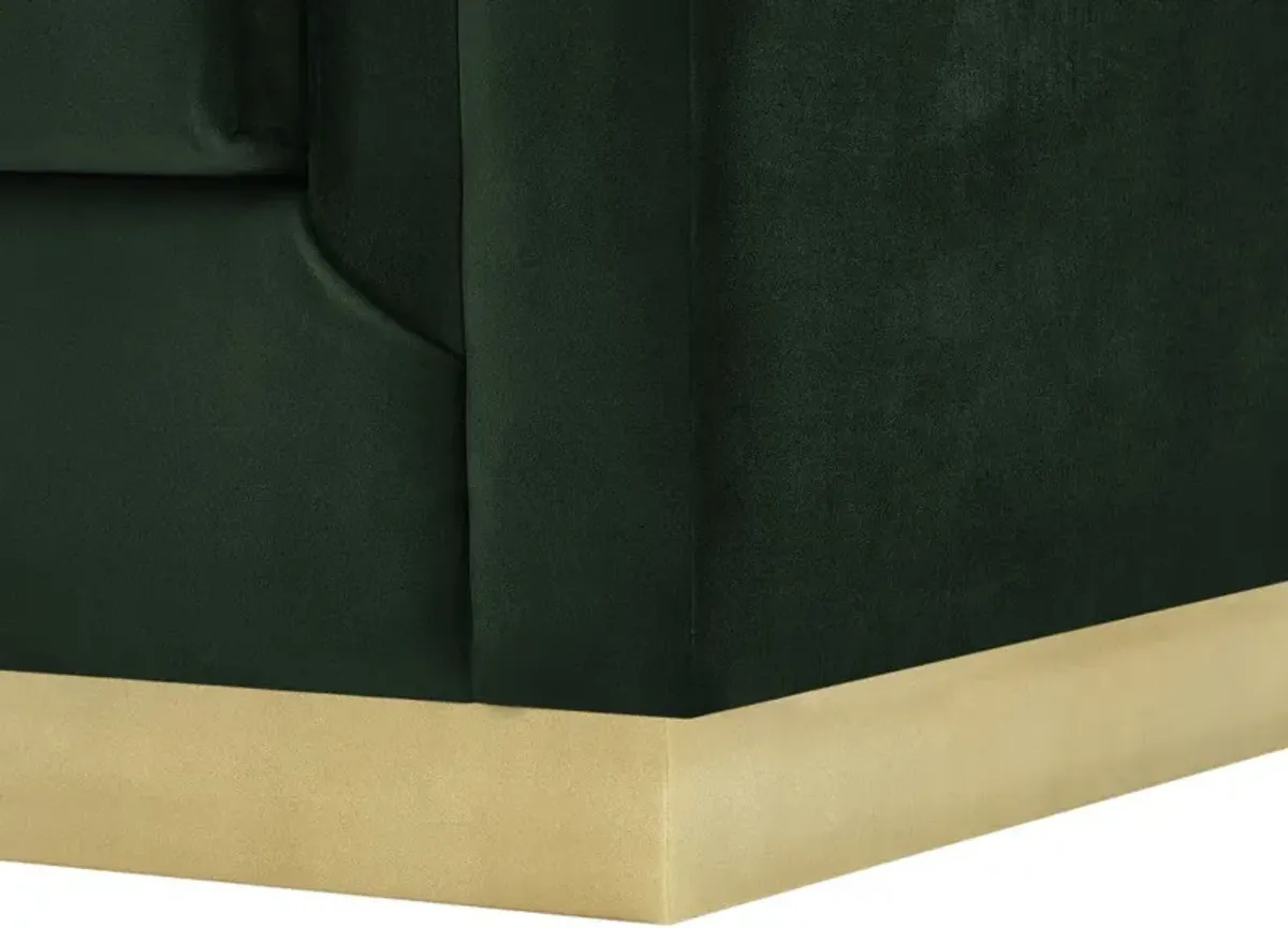 Velvet Sofa With Gold Legs - Hunter Green