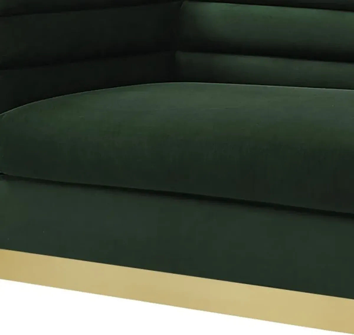 Velvet Sofa With Gold Legs - Hunter Green