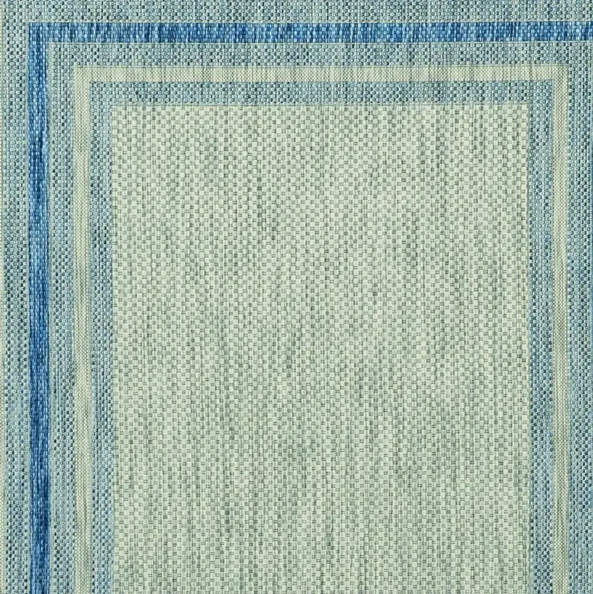 8' X 11' Machine Woven UV Treated Bordered Indoor / Outdoor Area Rug - Gray Denim